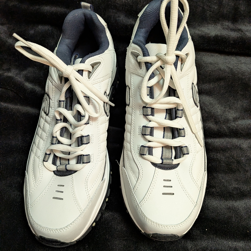 Skechers Men's White and Gray Athletic Shoes